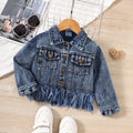 Girls' Jean Jacket with Tassels - Fashionable Autumn Coat