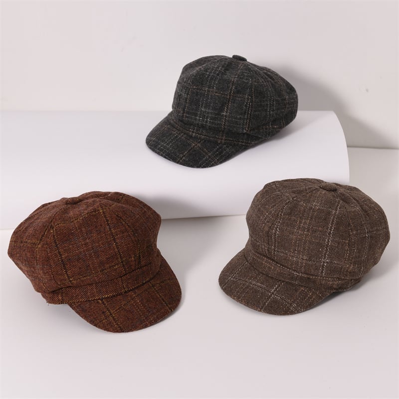 Retro Octagonal Cap for Men and Women Couples