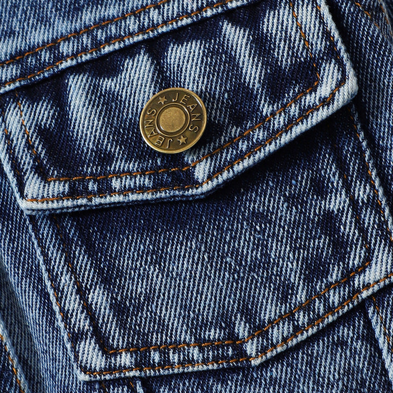 Girls' Jean Jacket with Tassels - Fashionable Autumn Coat