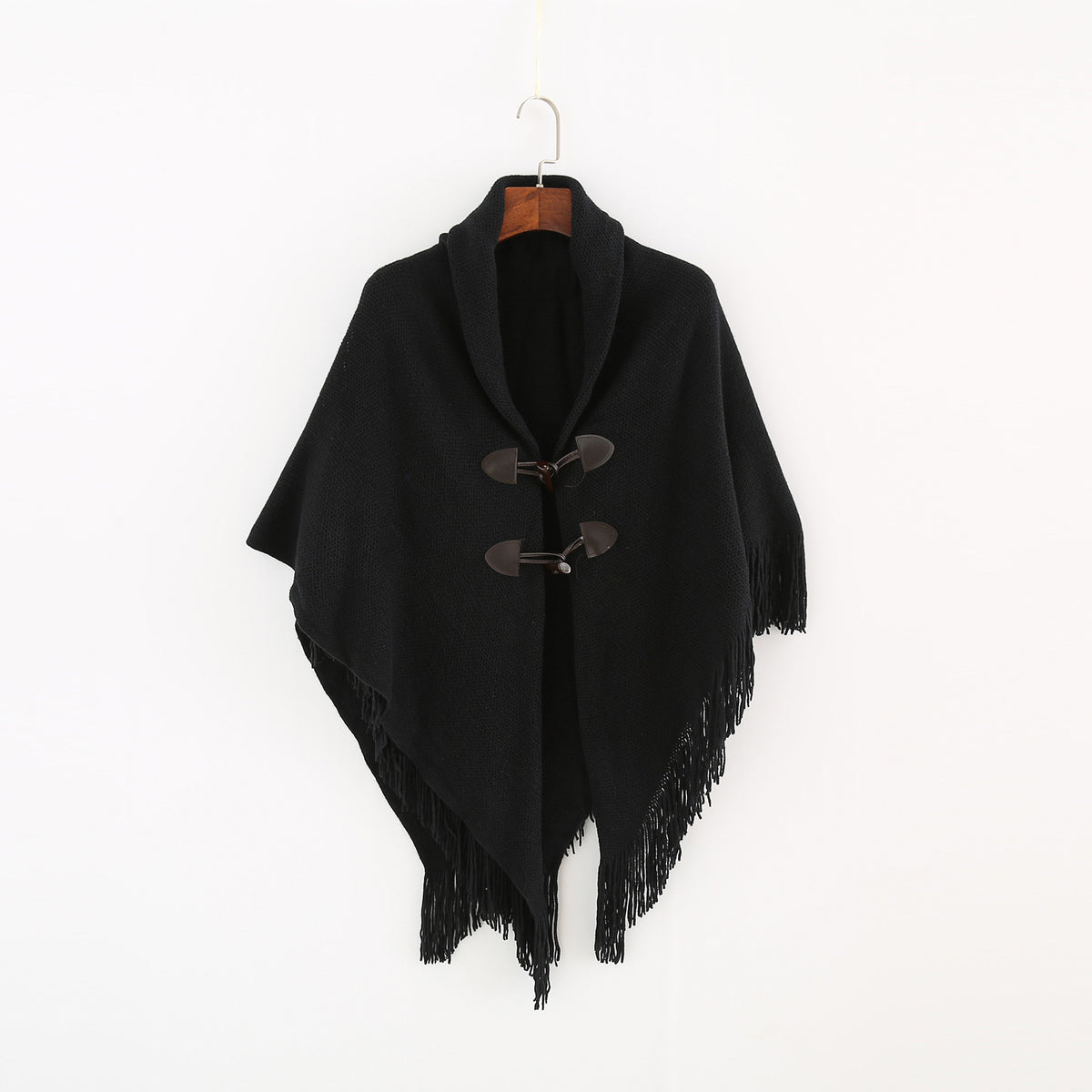 Fashion Button Cardigan with Hooded Cashmere Scarf