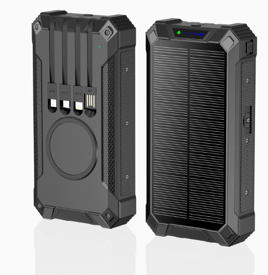 Outdoor High-Capacity Wireless Power Bank with LED Solar
