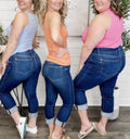 Haisley Mid Rise Blue Jean Capris (Single Item)